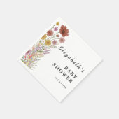 Wildblume Floral Boho Babydusche Serviette (Ecke)