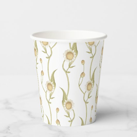 Wildblume Floral Boho Daisy Chain Pappbecher (Rückseite)