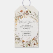 Wildblume Floral BOHO Herbstzeremonie Wreath Weddi Geschenkanhänger (Rückseite)