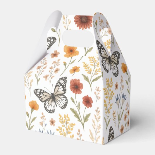 Wildblume Floral Boho Kinderdusche Danke Geschenkschachtel (Rückseite)