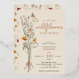 Wildblume Floral Boho Kinderdusche Real Folieneinladung