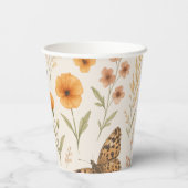 Wildblume Floral Boho Pappbecher (Rückseite)