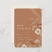 Wildblume Floral BOHO Terracotta Rust Wedding RSVP Karte (Vorne/Hinten)