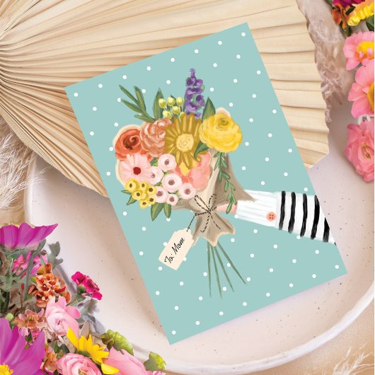 Wildblume Floral Bouquet Muttertage Karte