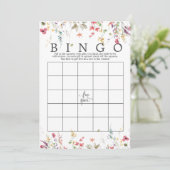 Wildblume Floral Brautparty Bingo Game Dusche Einladung (Stehend Vorderseite)