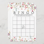 Wildblume Floral Brautparty Bingo Game Dusche Einladung (Vorne/Hinten)