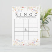 Wildblume Floral Brautparty Bingo Game Dusche Einladung (Stehend Vorderseite)
