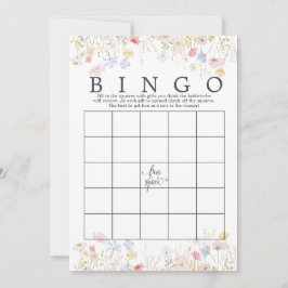 Wildblume Floral Brautparty Bingo Game Dusche Einladung