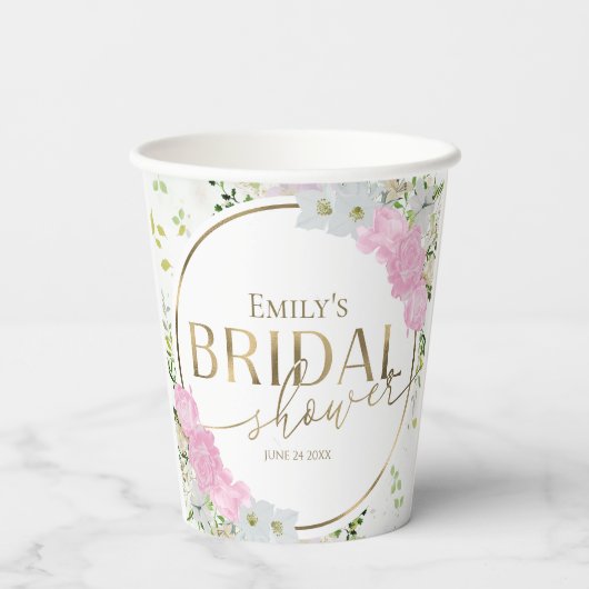 Wildblume Floral Brautparty Pappbecher (Rückseite)