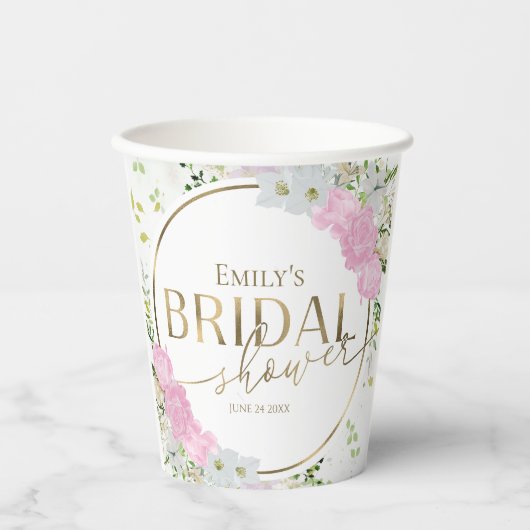 Wildblume Floral Brautparty Pappbecher (Vorderseite)