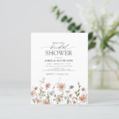 Wildblume Floral Bridal Dusche Einladung (Stehend Vorderseite)