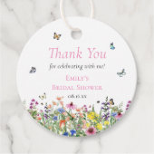 Wildblume Floral & Butterfells Vielen Dank Geschenkanhänger (Vorderseite)