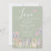 Wildblume Floral Butterfly Brautparty Einladung (Vorderseite)
