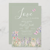 Wildblume Floral Butterfly Brautparty Einladung (Vorne/Hinten)