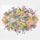 Wildblume Floral Cosy botanisches Fleece Blanken (Vorderseite (Horizontal))