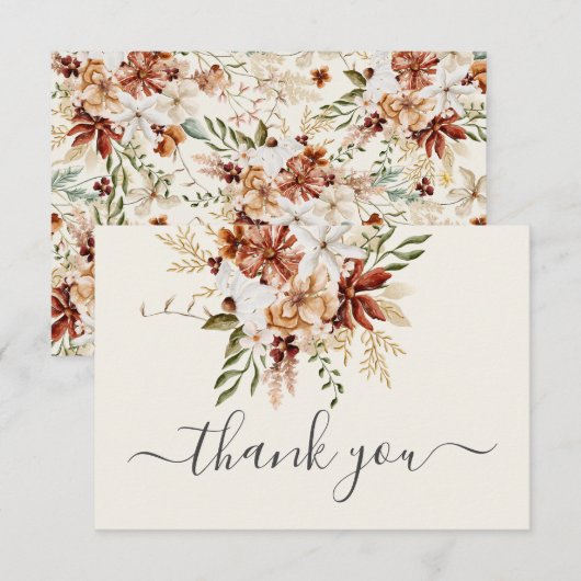 Wildblume Floral Danke Karte (Vorne/Hinten)