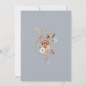 Wildblume Floral Dusty Blue Watercolor Wedding Einladung (Rückseite)