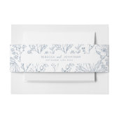 Wildblume Floral Dusty Blue Wedding Einladungsbanderole (Vorderseite Beispiel)
