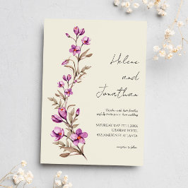 Wildblume Floral Elegante Pastel Boho Hochzeit Einladung