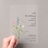Wildblume Floral Elegante Rustikale Hochzeit Acryleinladungen (Insitu (Handheld))