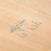 Wildblume Floral Elegante Rustikale Hochzeit Acryleinladungen (Ablage )