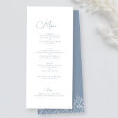 Wildblume Floral Elegantes Dusty Blue Wedding Menü Menükarte