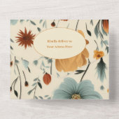 Wildblume Floral Frame Babydusche All In One Einladung (Rückseite)