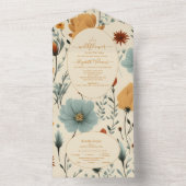 Wildblume Floral Frame Babydusche All In One Einladung (Innen Boden)