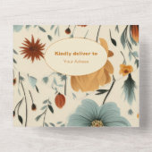 Wildblume Floral Frame Babydusche All In One Einladung (Rückseite)