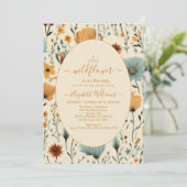 Wildblume Floral Frame Babydusche Einladung (Stehend Vorderseite)