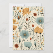 Wildblume Floral Frame Babydusche Einladung (Rückseite)