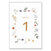 Wildblume Floral Frame Babydusche Tischnummer (Vorderseite)