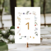 Wildblume Floral Frame Babydusche Tischnummer