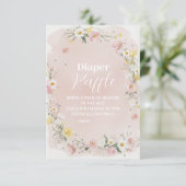 Wildblume Floral Frame Diapper Raffle Begleitkarte (Stehend Vorderseite)