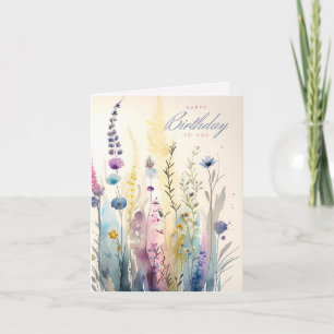 Wildblume Floral Geburtskarte Karte