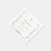 Wildblume Floral Girl Taufe Serviette (Ecke)