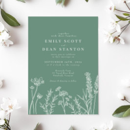 Wildblume Floral Green Wedding Einladung