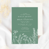 Wildblume Floral Green Wedding Einladung