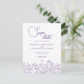 Wildblume Floral Lilac Wedding speichern das Datum Einladungspostkarte (Stehend Vorderseite)