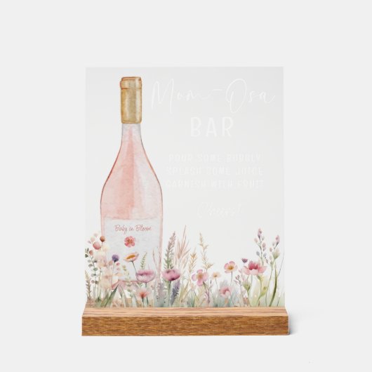 Wildblume Floral Mama-Osa-Zeichen Acrylschild (Vorderseite)