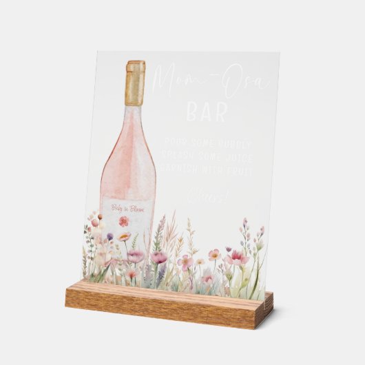 Wildblume Floral Mama-Osa-Zeichen Acrylschild (Winkel)