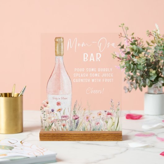 Wildblume Floral Mama-Osa-Zeichen Acrylschild (Hochzeit)