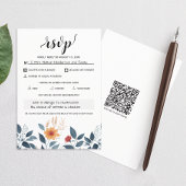 Wildblume Floral Moderner QR-Code RSVP Karte