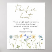Wildblume Floral Neutraler Schnuller Jagd Poster (Vorne)