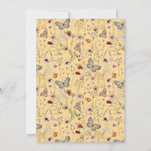 Wildblume Floral New Baby Birth Foto Ankündigung (Rückseite)