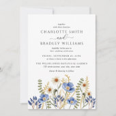 Wildblume Floral Periwinkle Wedding Einladung (Vorderseite)