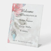 Wildblume Floral Rose Hochzeitsempfang Sockelschild (Vorderseite)