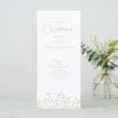 Wildblume Floral Sage Green Wedding Programm (Stehend Vorderseite)