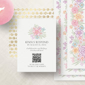 Wildblume Floral UAWG QR Code Hochzeit Begleitkarte