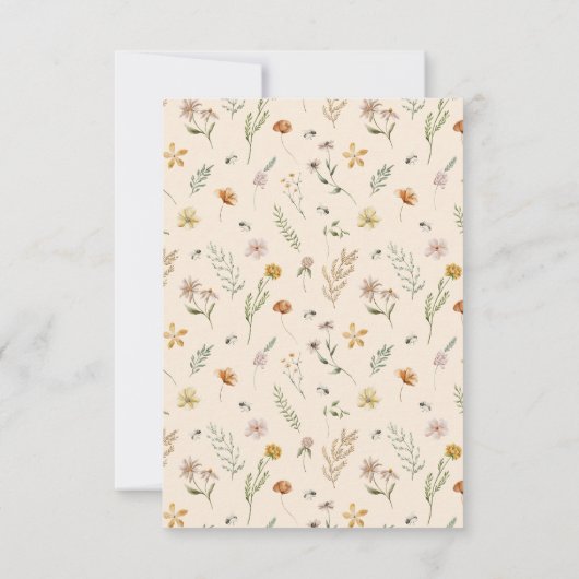 Wildblume floral Vielen Dank Karte (Rückseite)